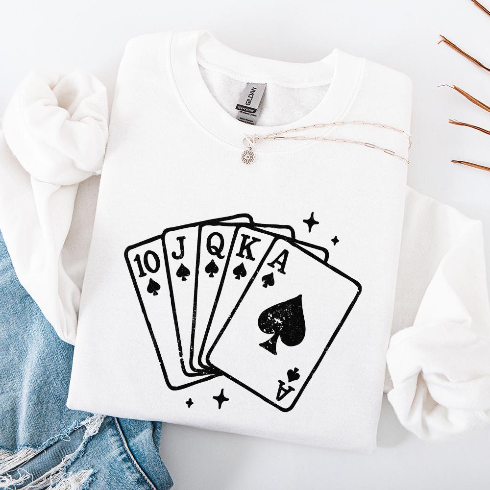 Royal Flush Spade PNG, Poker Cards Digital Download - 300 DPI Design for