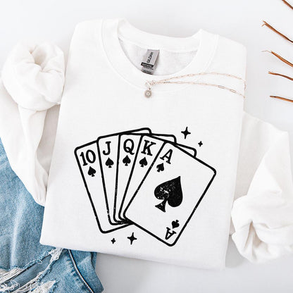 Royal Flush Spade PNG, Poker Cards Digital Download - 300 DPI Design for