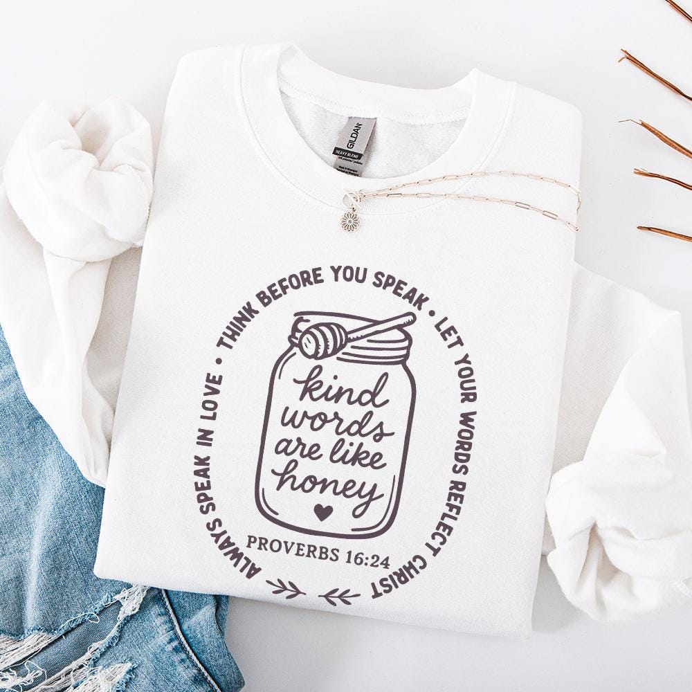 Kind Words Are Like Honey PNG, Proverbs 16:24 Digital Download - 300 DPI