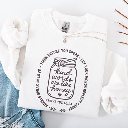 Kind Words Are Like Honey PNG, Proverbs 16:24 Digital Download - 300 DPI