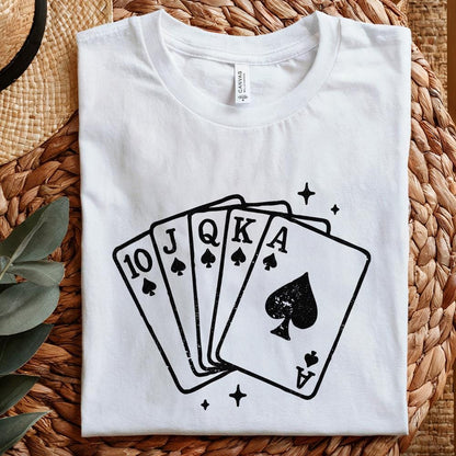 Royal Flush Spade PNG, Poker Cards Digital Download - 300 DPI Design for