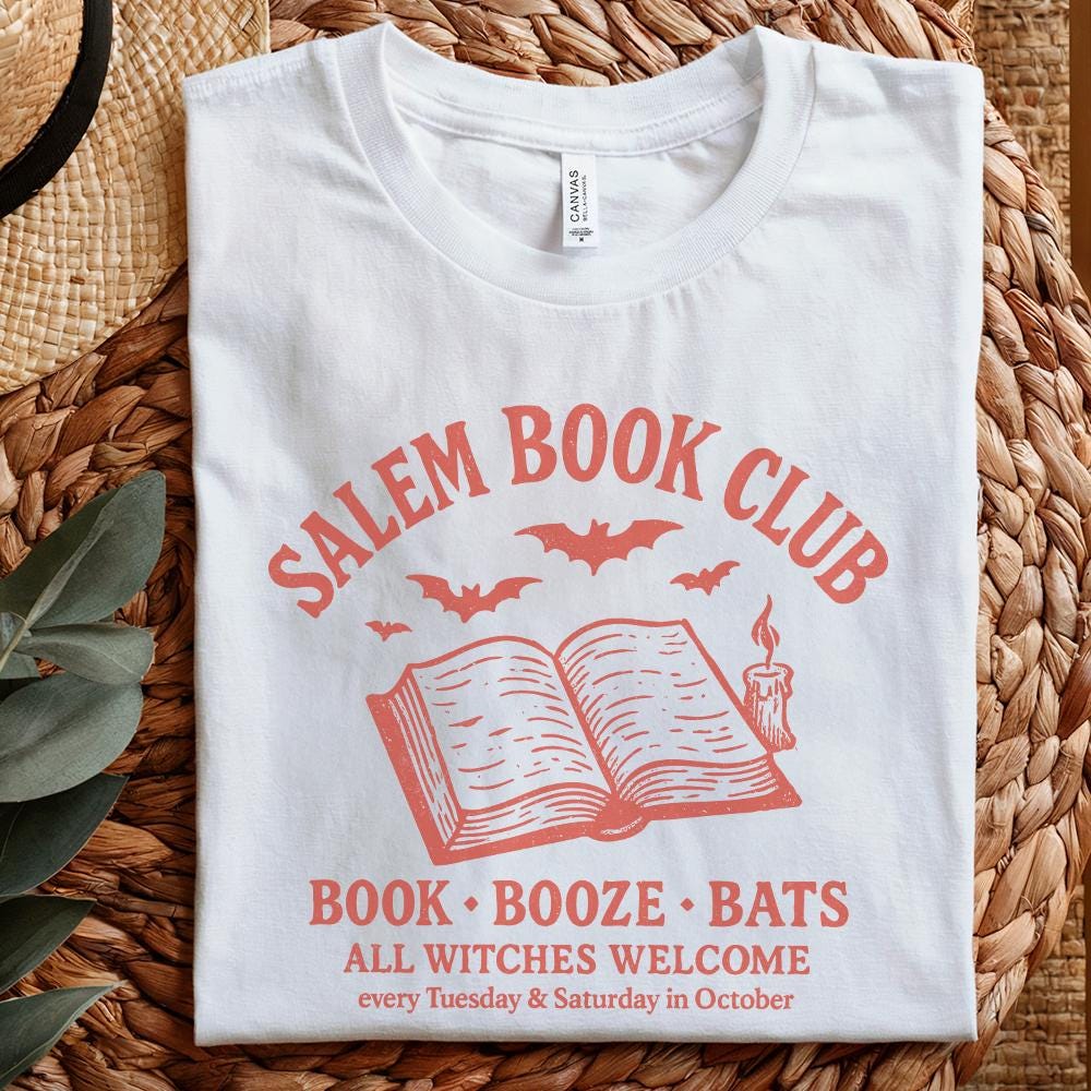Salem Book Club PNG, Book Booze Bats - 300 DPI Design for T-Shirt