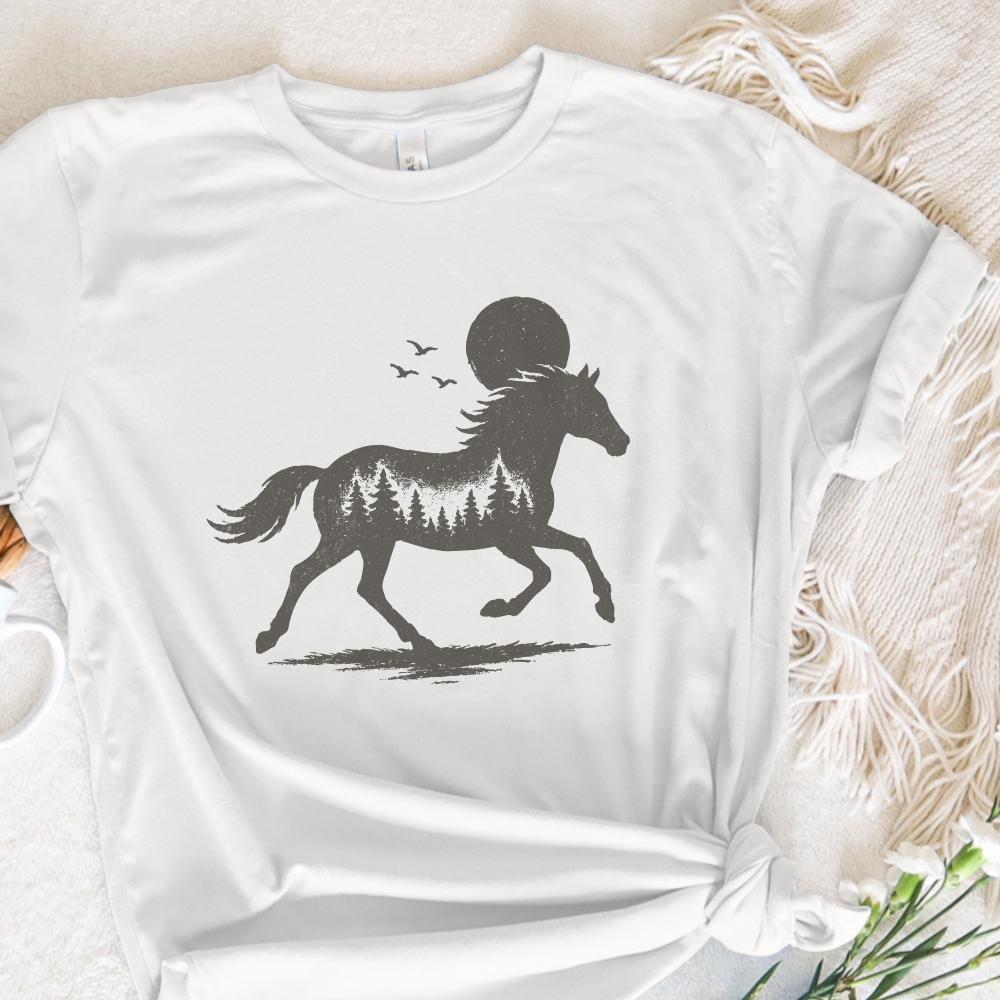 Wild Forest Horse PNG, Digital Download - 300 DPI Design for T-Shirt