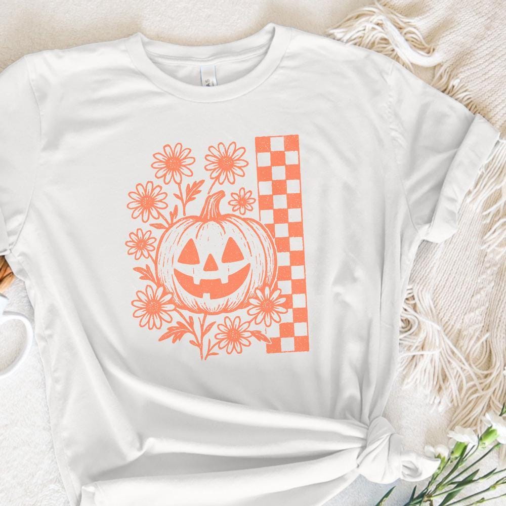 Pumpkin Floral PNG, Vintage Halloween PNG Digital Download - 300 DPI