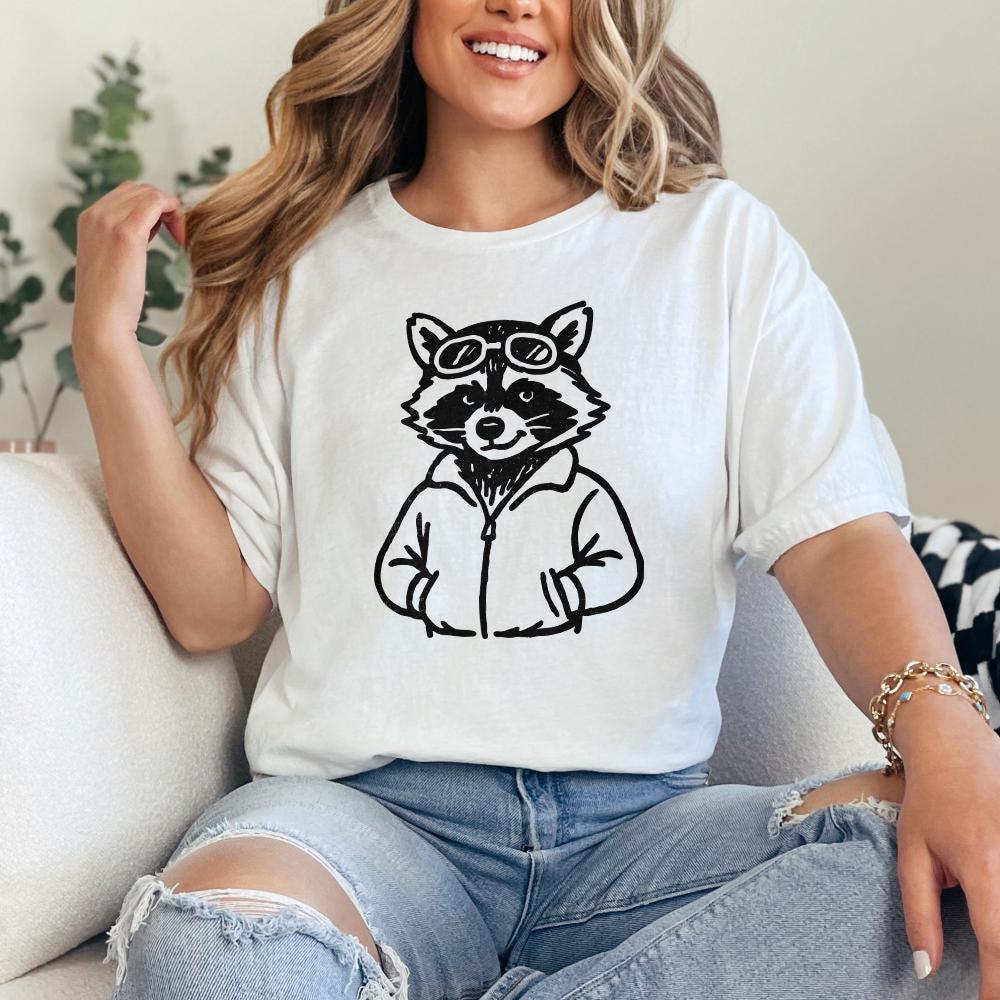 Cool Raccoon with Goggles PNG, Digital Download Animal Art - 300 DPI