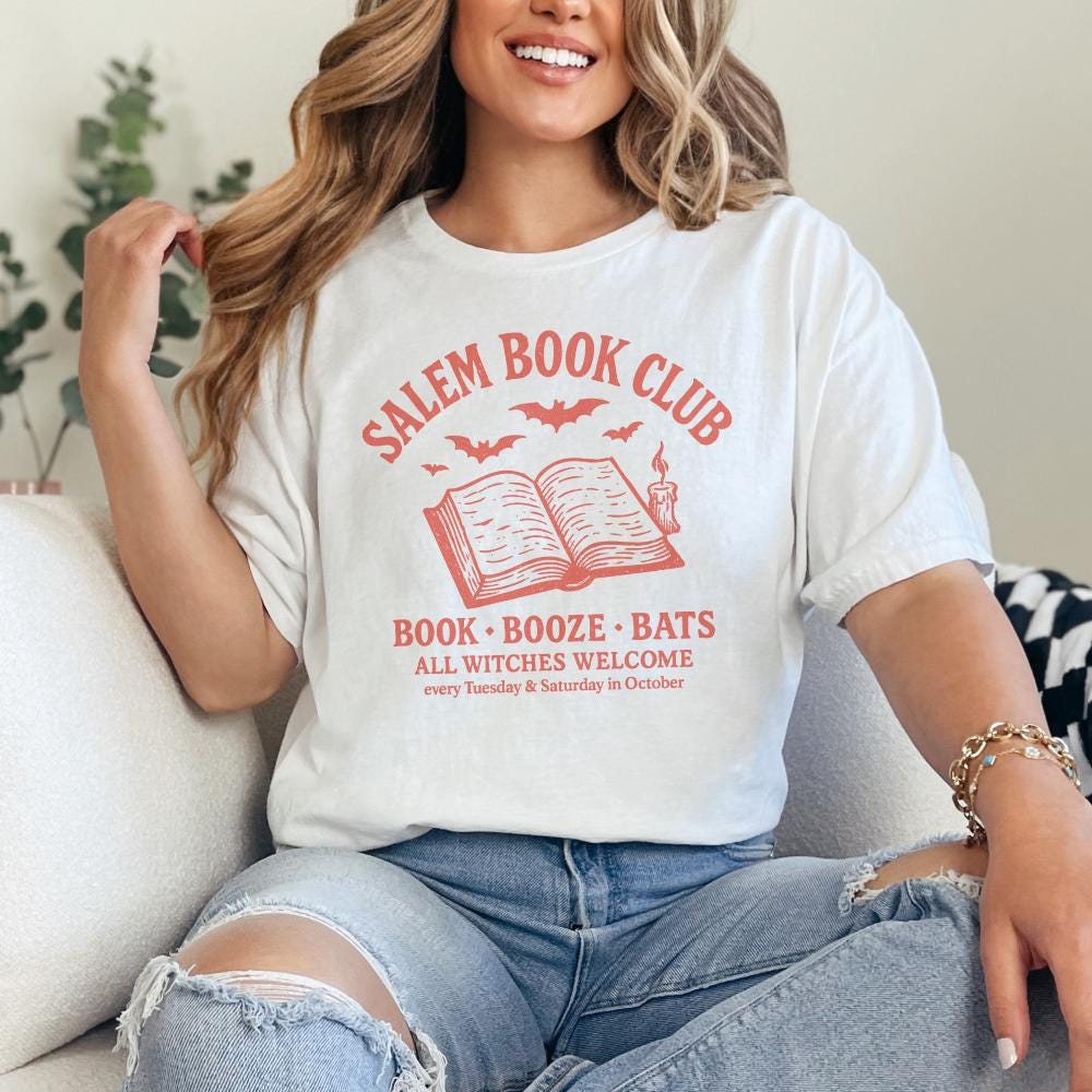 Salem Book Club PNG, Book Booze Bats - 300 DPI Design for T-Shirt