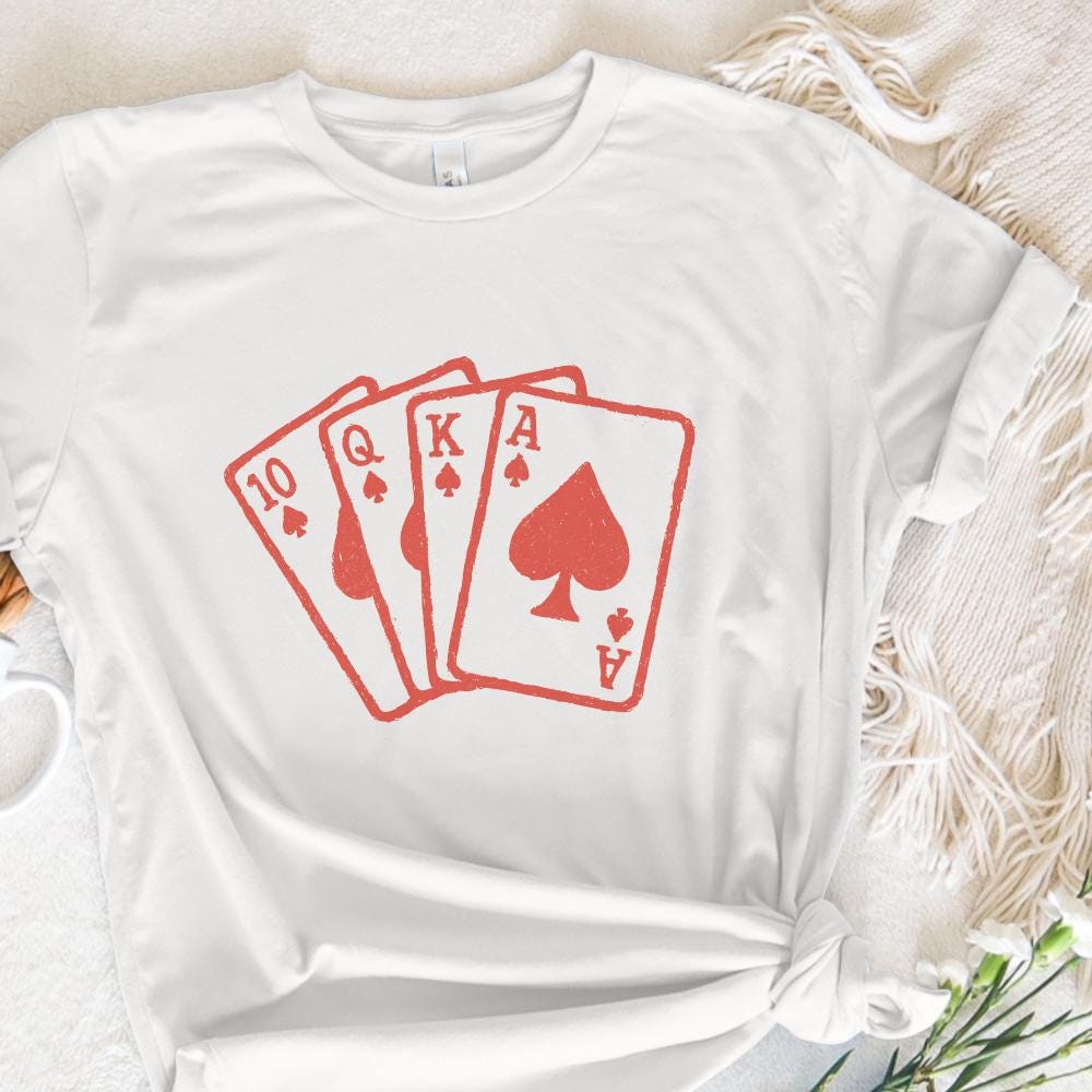 Royal Flush Poker PNG, Ace King Queen Ten Spades Digital Download - 300