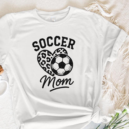 Soccer Mom PNG, Leopard Heart Soccer Ball PNG - 300 DPI Design for T-Shirt