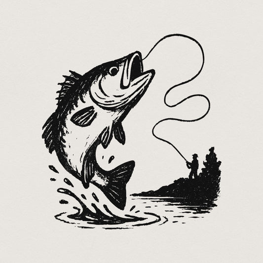 Large Mouth Bass PNG, Fishing Clipart - 300 DPI Design for T-Shirt