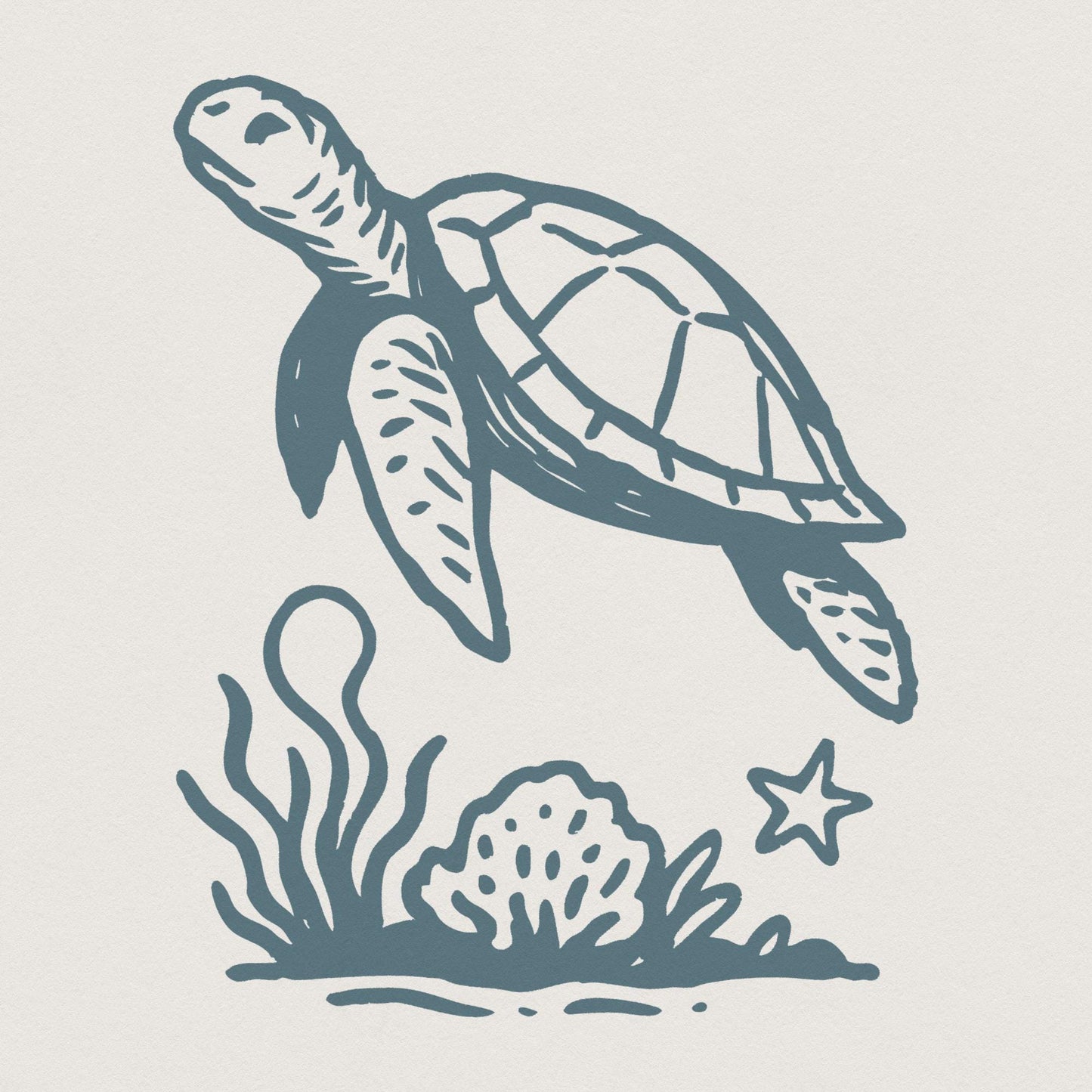 Sea Turtle PNG Clipart, Ocean Animal Illustration - 300 DPI Design for