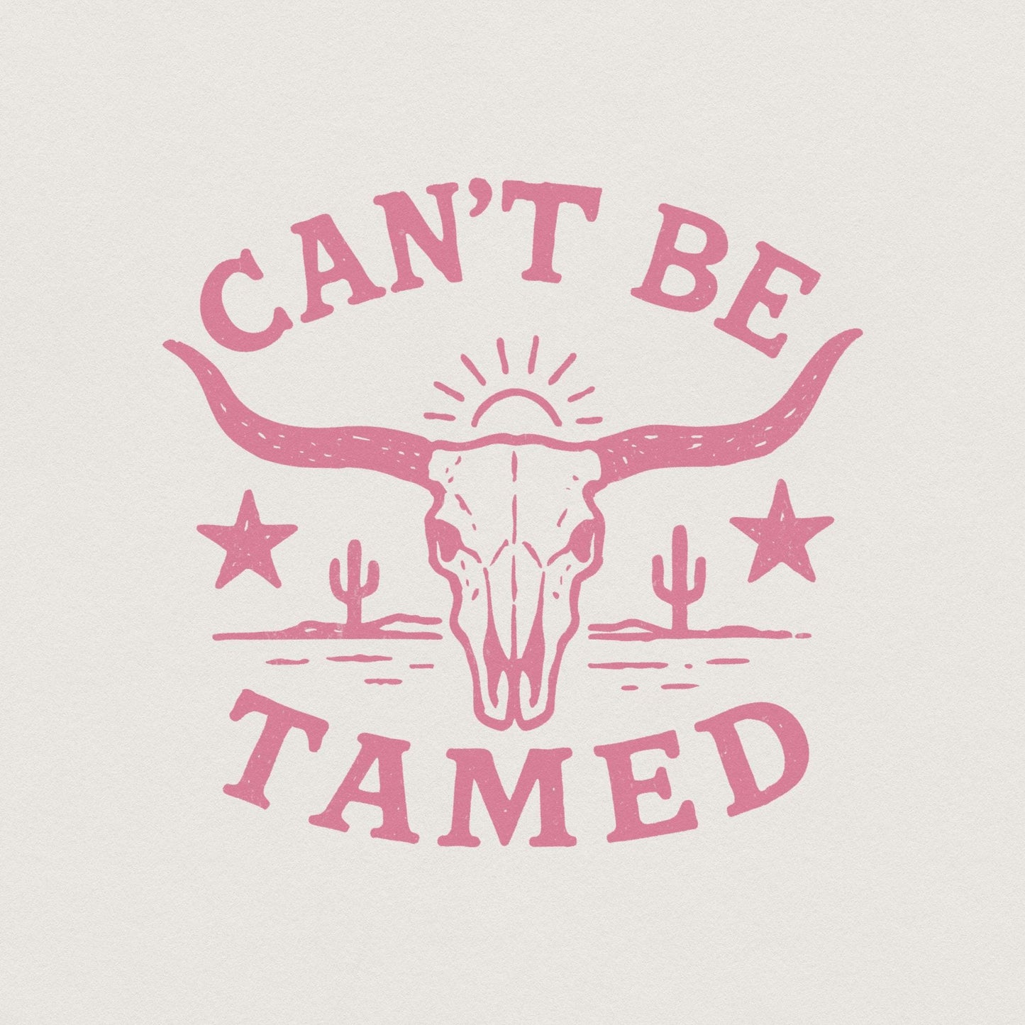 Can't Be Tamed PNG, Western Skull Digital Download - 300 DPI Design for