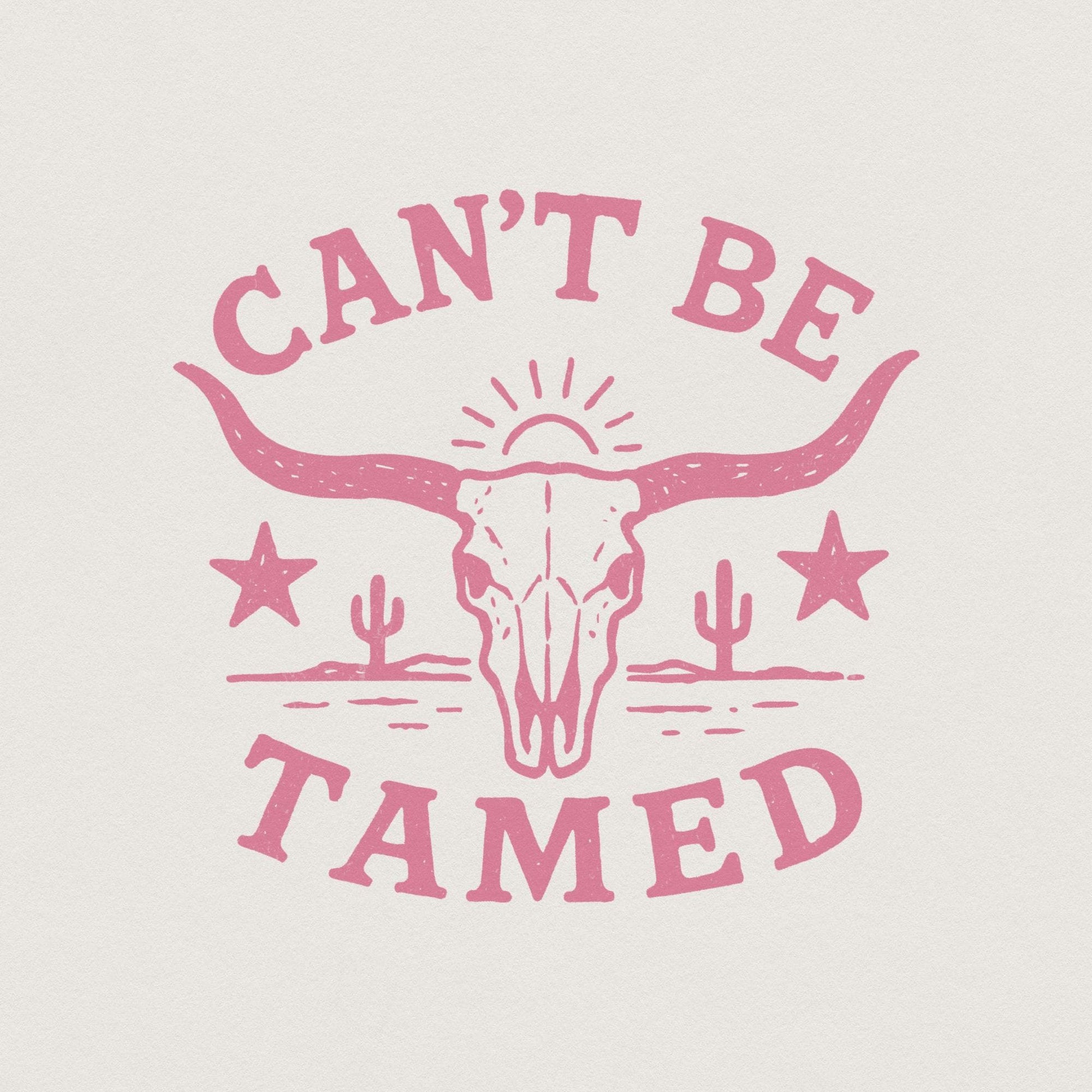 Can't Be Tamed PNG, Western Skull Digital Download - 300 DPI Design for