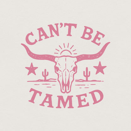Can't Be Tamed PNG, Western Skull Digital Download - 300 DPI Design for