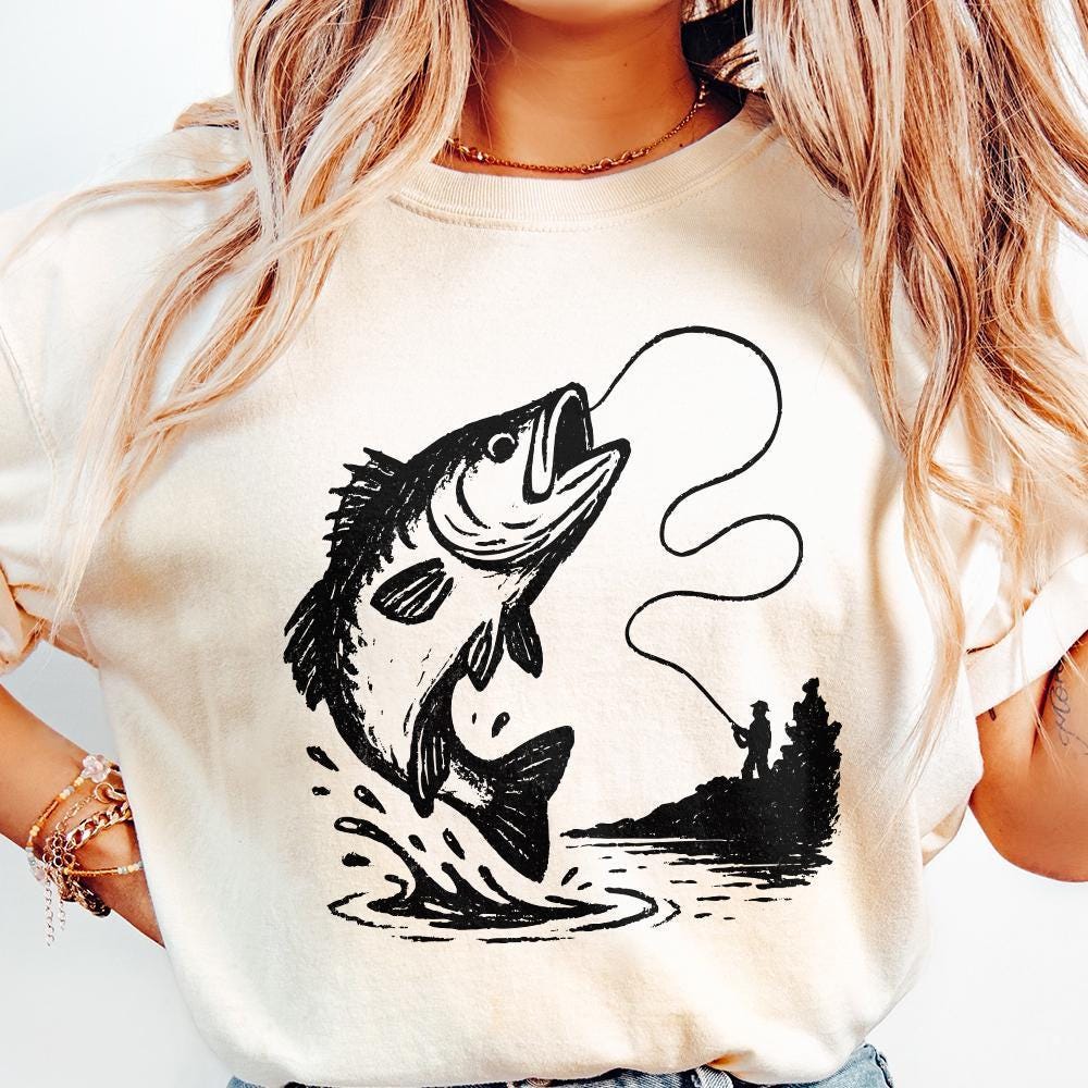Large Mouth Bass PNG, Fishing Clipart - 300 DPI Design for T-Shirt
