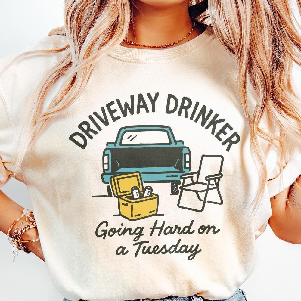 Driveway Drinker PNG, Going Hard on a Tuesday - 300 DPI Design for T-Shirt