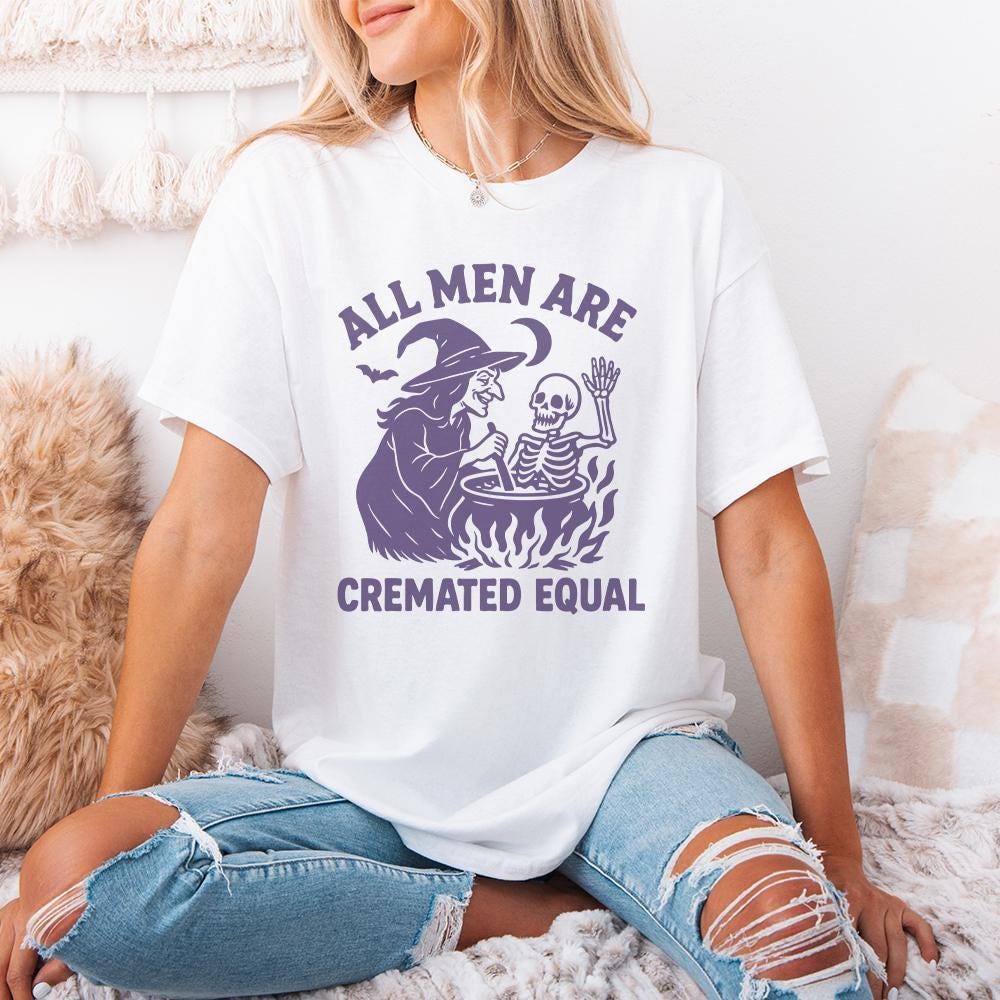 All Men Are Cremated Equal PNG, Witch Cauldron Skeleton - 300 DPI Design
