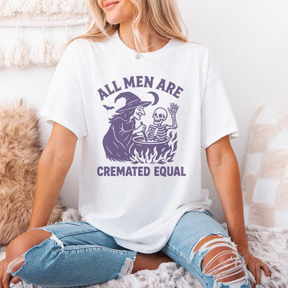 All Men Are Cremated Equal PNG, Witch Cauldron Skeleton - 300 DPI Design