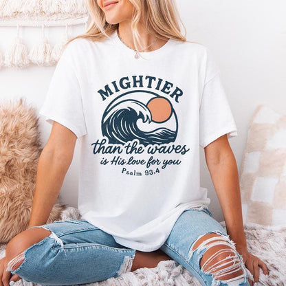 Mightier Than The Waves PNG, Psalm 93 4 Bible Verse Shirt - 300 DPI