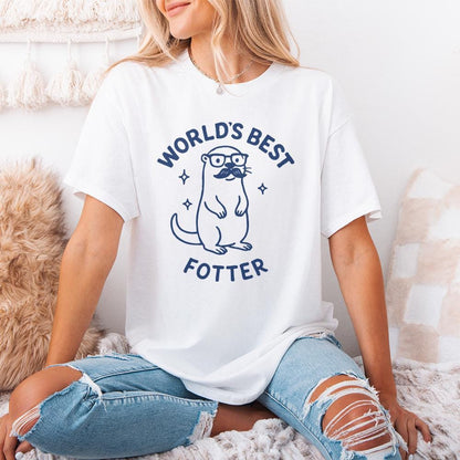 World’s Best Fotter PNG, Funny Otter Dad Shirt - 300 DPI Design for T-Shirt
