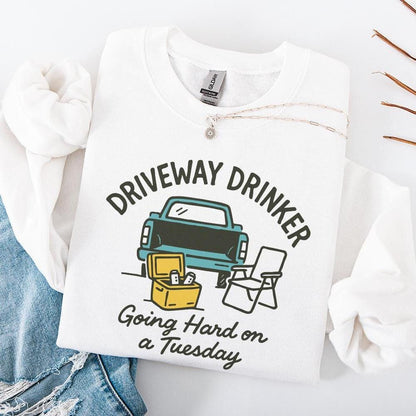 Driveway Drinker PNG, Going Hard on a Tuesday - 300 DPI Design for T-Shirt