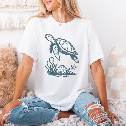 Sea Turtle PNG Clipart, Ocean Animal Illustration - 300 DPI Design for