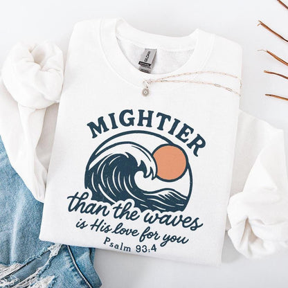 Mightier Than The Waves PNG, Psalm 93 4 Bible Verse Shirt - 300 DPI