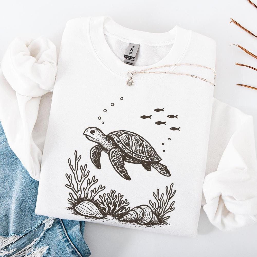 Sea Turtle PNG, Ocean Animal Clipart - 300 DPI Design for T-Shirt