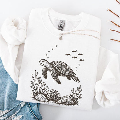 Sea Turtle PNG, Ocean Animal Clipart - 300 DPI Design for T-Shirt