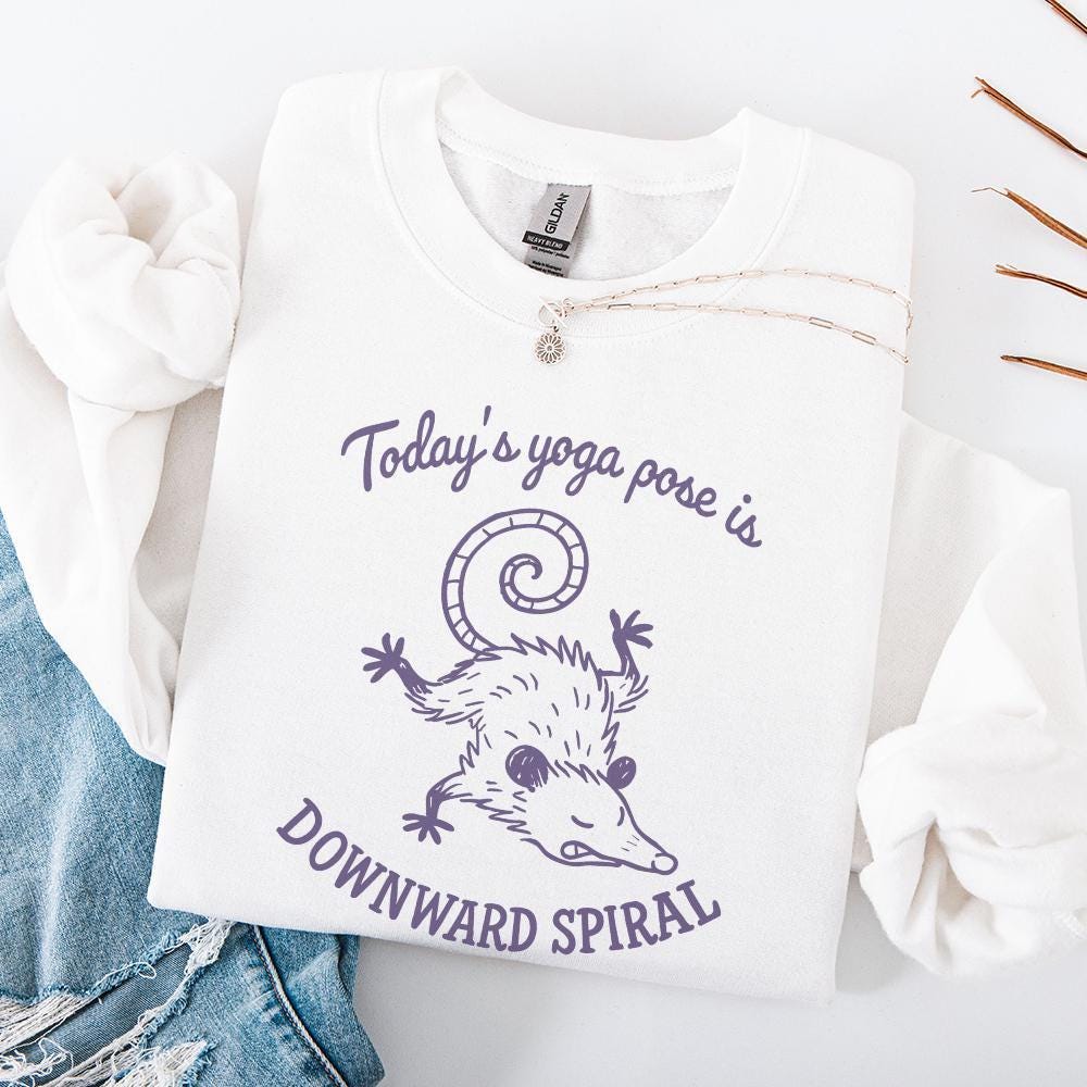 Today's Yoga Pose Is Downward Spiral PNG, Funny Possum Yoga Shirt - 300