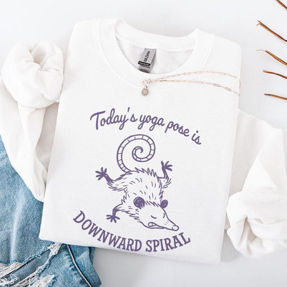 Today's Yoga Pose Is Downward Spiral PNG, Funny Possum Yoga Shirt - 300