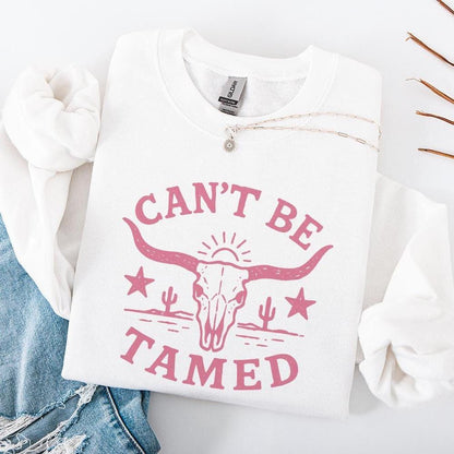 Can't Be Tamed PNG, Western Skull Digital Download - 300 DPI Design for