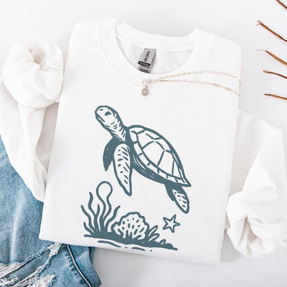 Sea Turtle PNG Clipart, Ocean Animal Illustration - 300 DPI Design for