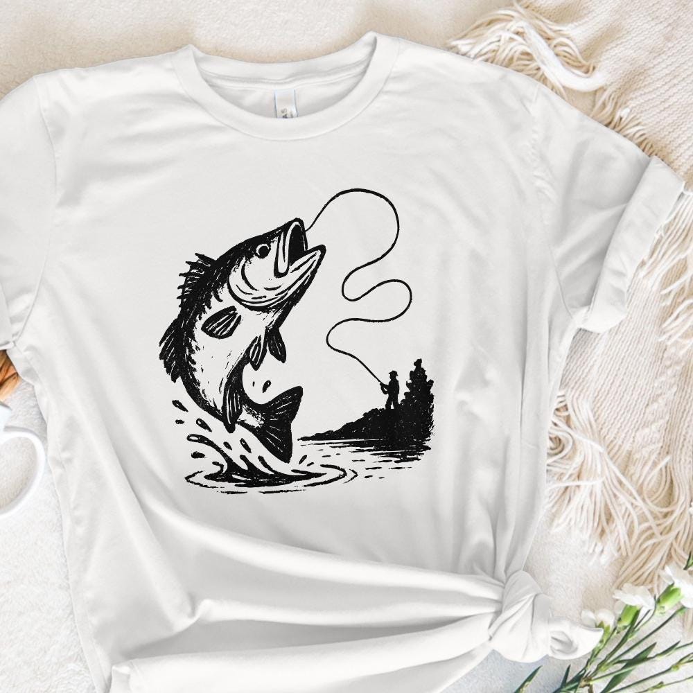 Large Mouth Bass PNG, Fishing Clipart - 300 DPI Design for T-Shirt