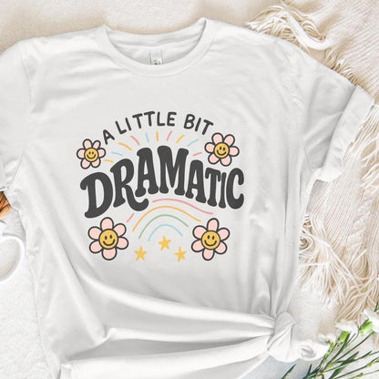 A Little Bit Dramatic PNG, Cute Retro Flowers and Rainbow Digital Art -