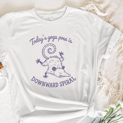 Today's Yoga Pose Is Downward Spiral PNG, Funny Possum Yoga Shirt - 300