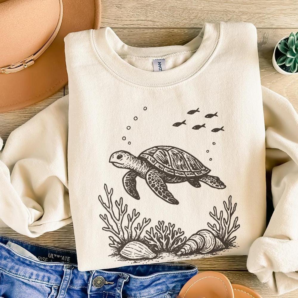 Sea Turtle PNG, Ocean Animal Clipart - 300 DPI Design for T-Shirt
