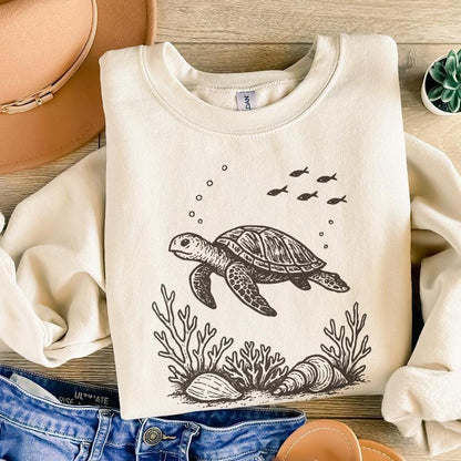 Sea Turtle PNG, Ocean Animal Clipart - 300 DPI Design for T-Shirt