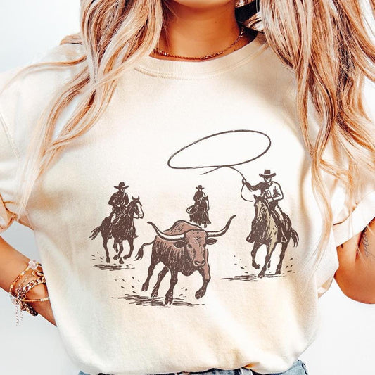 Western Rodeo PNG, Cowboy Lasso Digital Art - 300 DPI Design for T-Shirt
