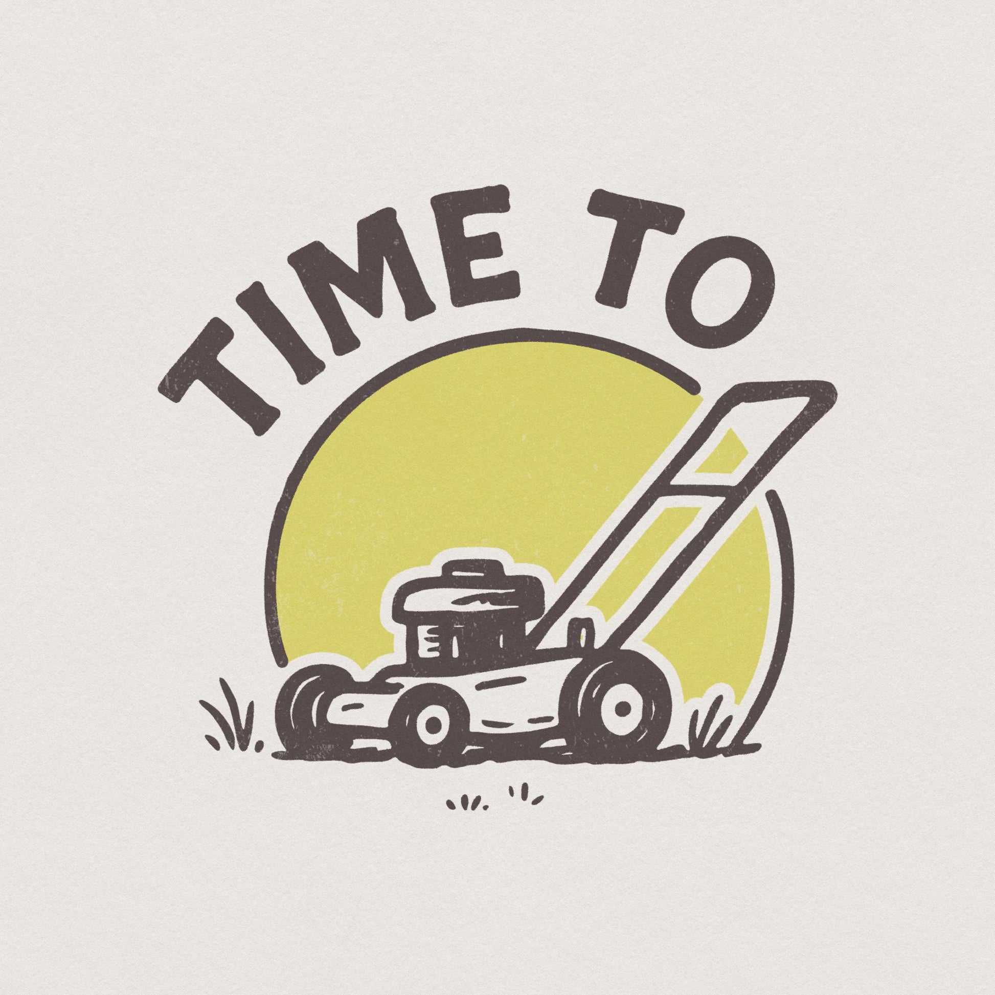 Time To Mow PNG, Lawn Mower Retro Design - 300 DPI Design for T-Shirt