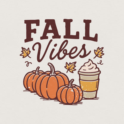 Fall Vibes PNG, Autumn Pumpkins And Coffee Cup - 300 DPI Design for T-Shirt