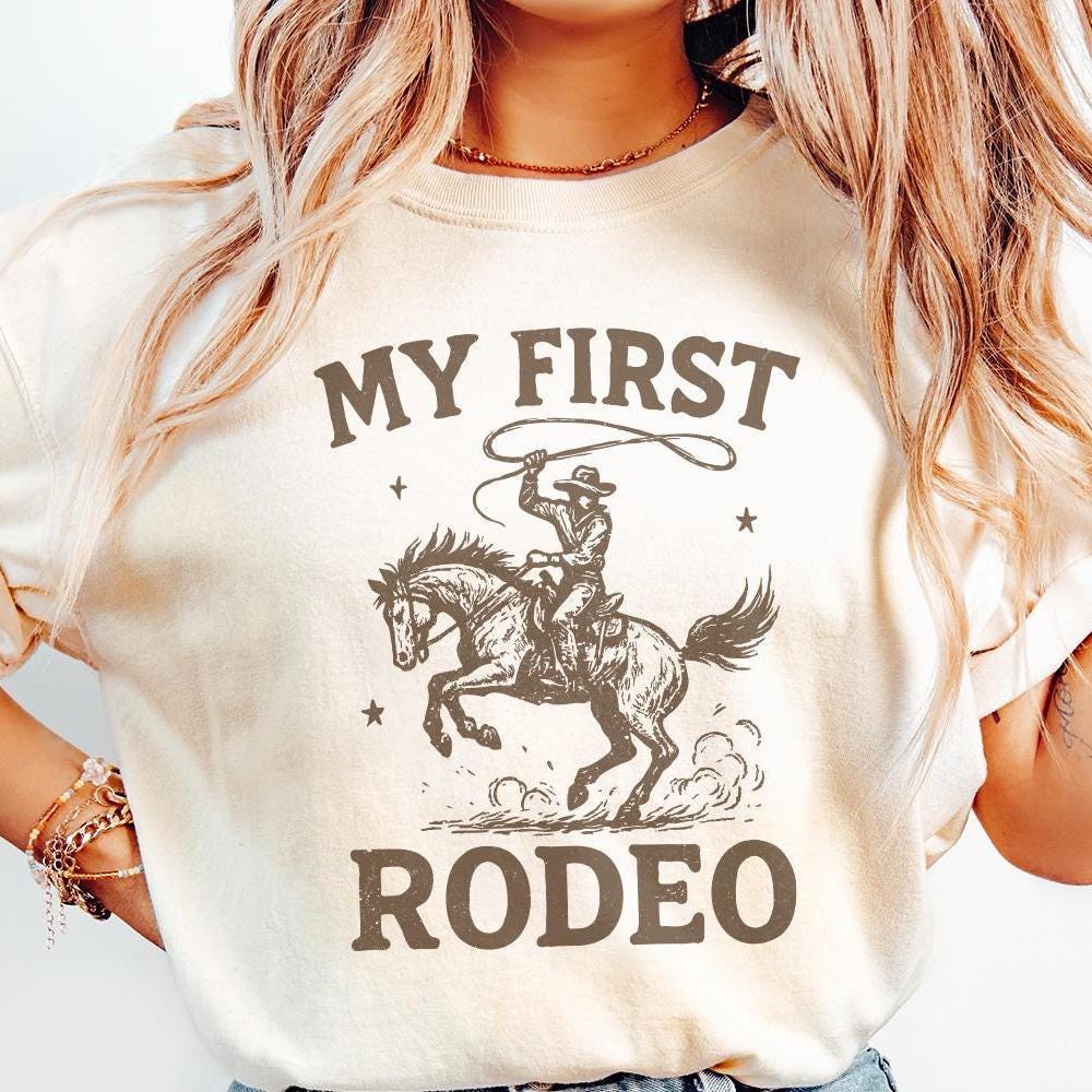 My First Rodeo PNG, Western Cowboy Shirt - 300 DPI Design for T-Shirt