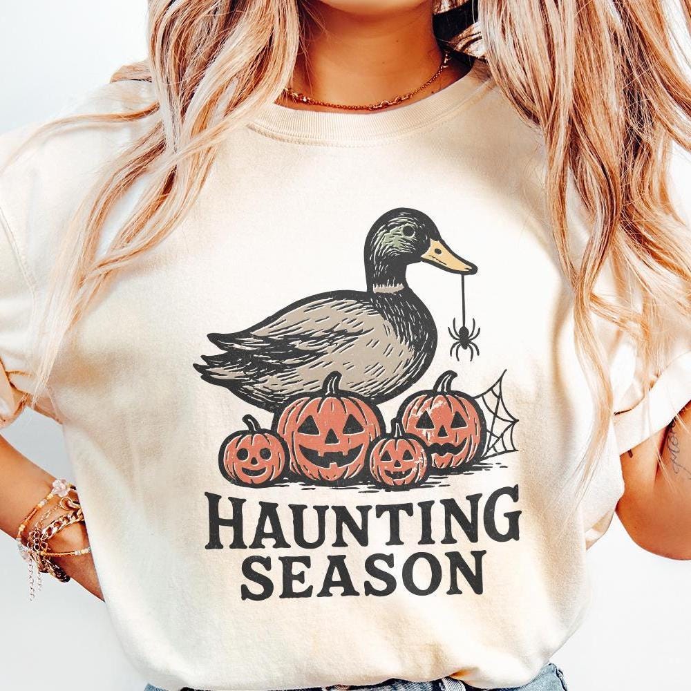 Haunting Season PNG, Duck Halloween Shirt - 300 DPI Design for T-Shirt