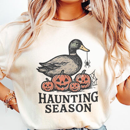 Haunting Season PNG, Duck Halloween Shirt - 300 DPI Design for T-Shirt