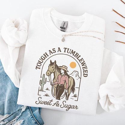 Tough As A Tumbleweed Sweet As Sugar PNG, Western Cowgirl Digital