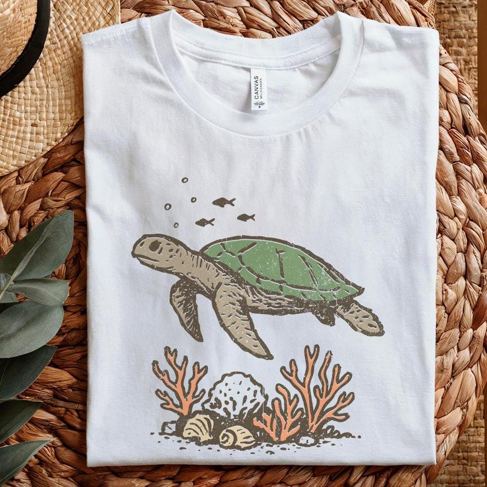 Sea Turtle PNG, Ocean Life Digital Download - 300 DPI Design for T-Shirt