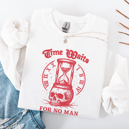 Time Waits For No Man PNG, Gothic Skull Art - 300 DPI Design for T-Shirt