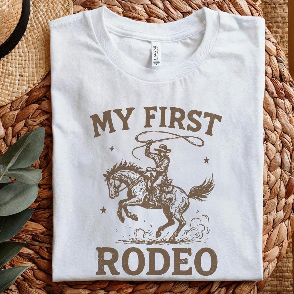 My First Rodeo PNG, Western Cowboy Shirt - 300 DPI Design for T-Shirt