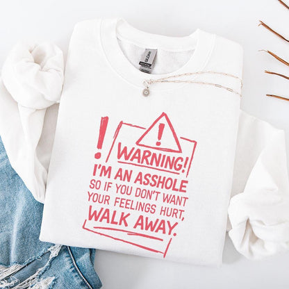 Warning! I'm an Asshole PNG, Funny Digital Download - 300 DPI Design for