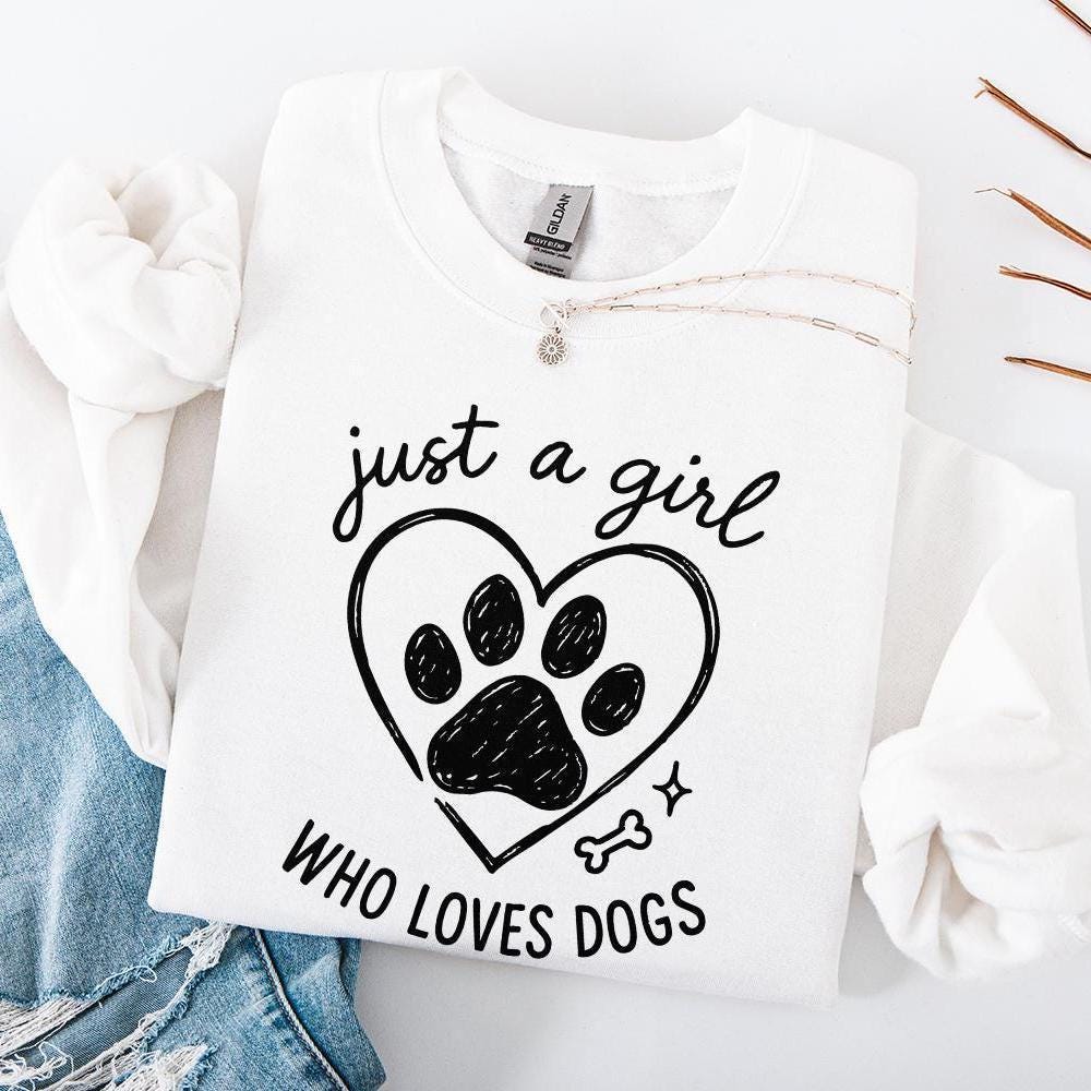 Just a Girl Who Loves Dogs PNG, Dog Lover Digital Design - 300 DPI Design