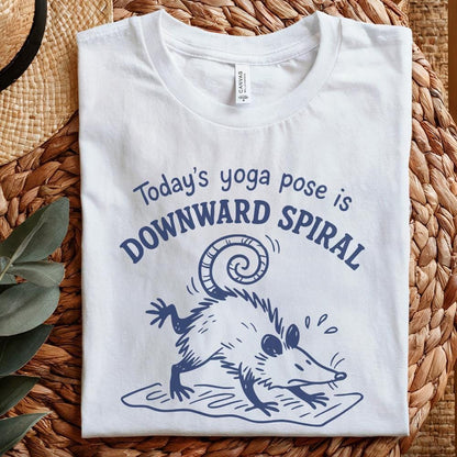 Today's Yoga Pose Is Downward Spiral PNG, Funny Opossum Yoga Design - 300